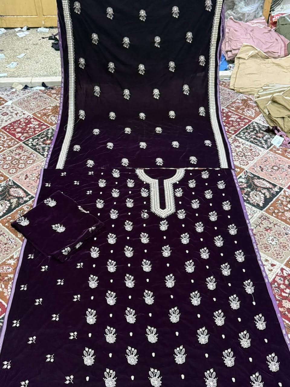 Noor-e-Haram Festive Velvet Suit - Luxury Velvet Wholesale Pakistani Suit