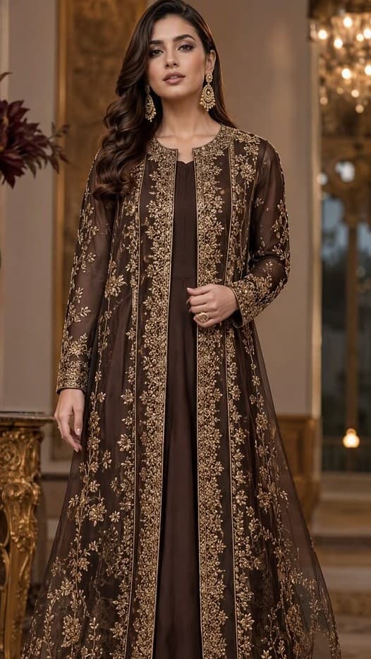 Mah-e-Nau Embroidered Maxi Dress thumbnail 2