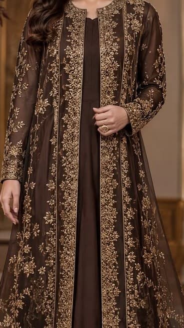 Mah-e-Nau Embroidered Maxi Dress thumbnail 3