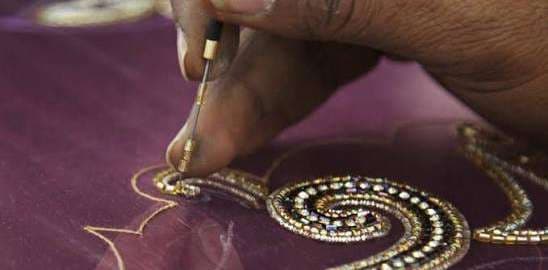 Adda embroidery craftsmanship at Asghar Ali Traders