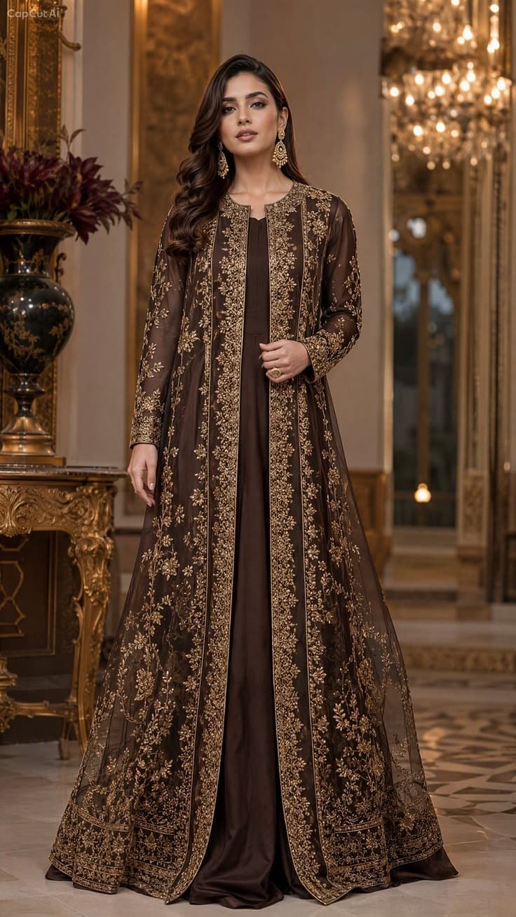 Mah-e-Nau Embroidered Maxi Dress - Maxi Wholesale Pakistani Suit